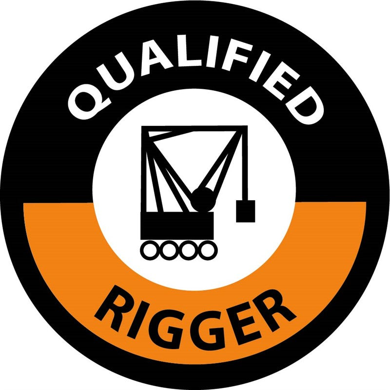 HARD HAT LABEL, QUALIFIED RIGGER, GRAPHIC, 2