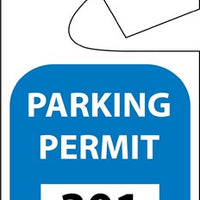 PARKING PERMIT, REARVIEW MIRROR, BLUE, 301-400