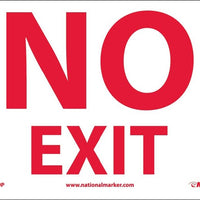 NO EXIT, 10X14, RIGID PLASTIC