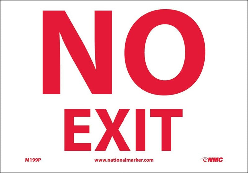 NO EXIT, 10X14, RIGID PLASTIC
