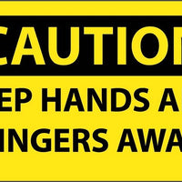 CAUTION, KEEP HANDS AND FINGERS AWAY, 3X5, PS VINYL 5/PK