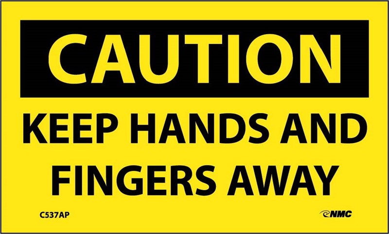 CAUTION, KEEP HANDS AND FINGERS AWAY, 3X5, PS VINYL 5/PK