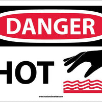DANGER, HOT, GRAPHIC, 10X14, .040 ALUM