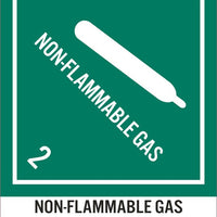 DOT SHIPPING LABELS, NON FLAMMABLE GAS, 4 3/4 X4, PS PAPER, 500/RL
