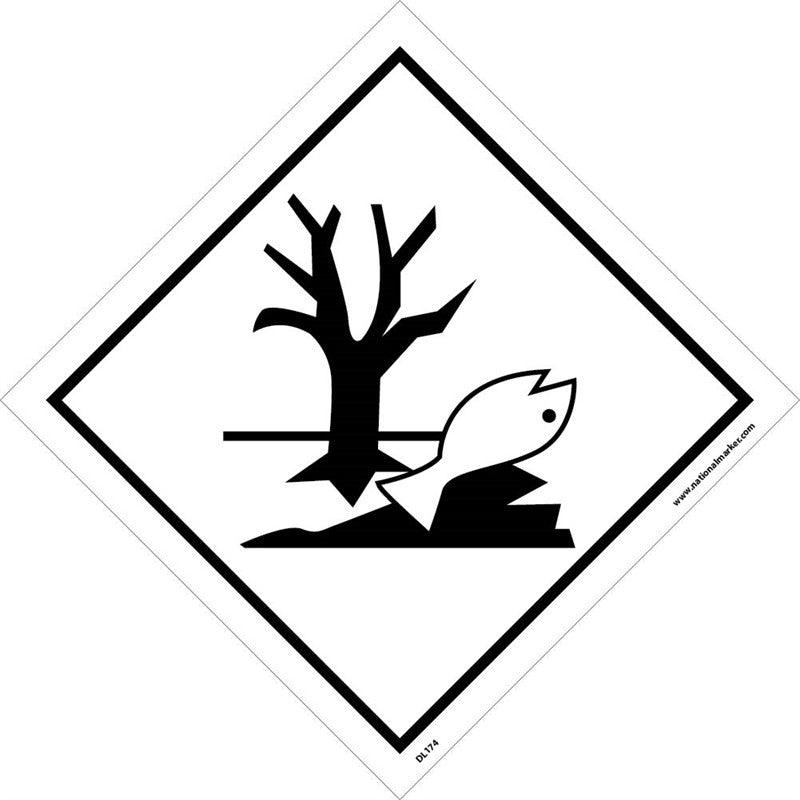 DOT SHIPPING LABEL, MARINE POLLUTANTS SYMBOL, 4X4, PS VINYL, 500/ROLL