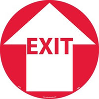 WALK ON FLOOR SIGN, 17" DIA., SMOOTH NON-SLIP SURFACE, EXIT