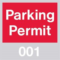 PARKING PERMIT, WINDSHIELD, RED, 001-100
