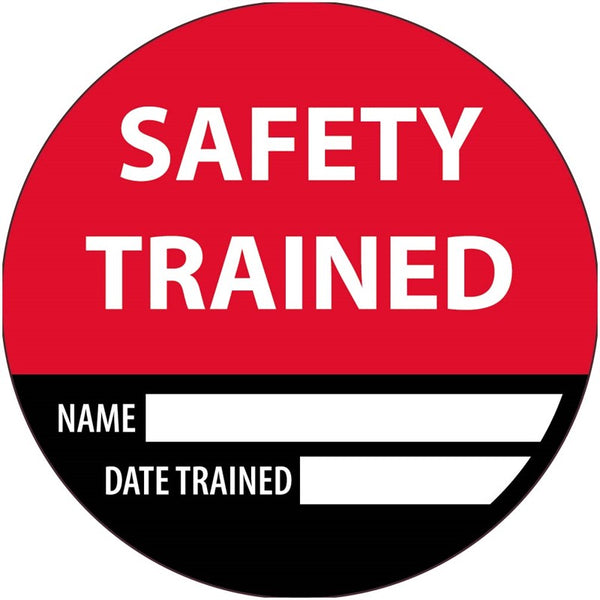 HARD HAT EMBLEM, SAFETY TRAINED NAME DATE TRAINED, 2
