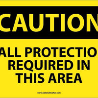CAUTION, FALL PROTECTION REQUIRED IN THIS AREA, 10X14, .040 ALUM
