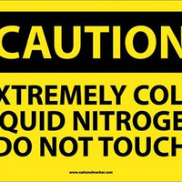 CAUTION, EXTREMELY COLD LIQUID NITROGEN DO NOT TOUCH, 10X14, .040 ALUM