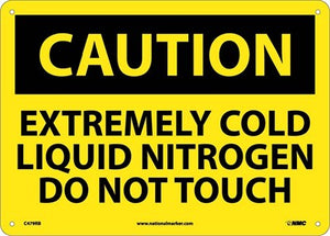 CAUTION, EXTREMELY COLD LIQUID NITROGEN DO NOT TOUCH, 10X14, PS VINYL