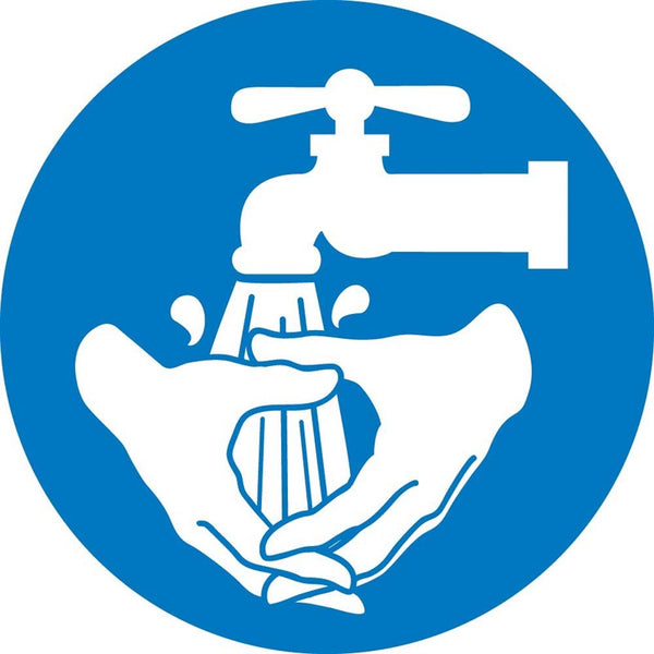LABEL, GRAPHIC FOR WASH HANDS, 2IN DIA, PS VINYL