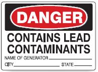 Danger Contains Lead Contaminants - Vinyl Labels | SL-9904