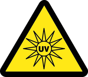 LABEL, GRAPHIC FOR UV HAZARD, 4IN DIA, PS VINYL