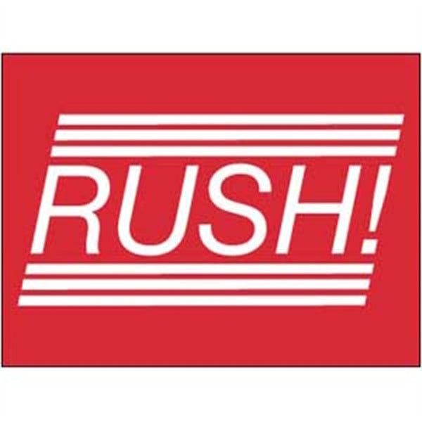 LABELS, SHIPPING AND PACKING, RUSH!, 1.5X2, PS PAPER, 500/ROLL