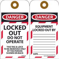 Danger Locked Out Do Not Operate Lockout Tags | LOTAG34