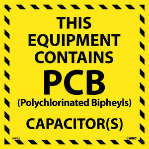 LABELS, THIS EQUIPMENT CONTAINS PCB, 6X6, PS VINYL, 25/PK