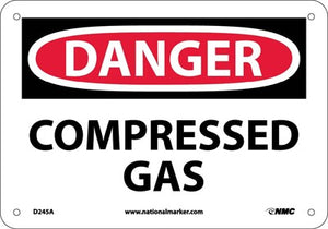 DANGER, COMPRESSED GAS, 7X10, .040 ALUM