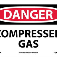 DANGER, COMPRESSED GAS, 7X10, RIGID PLASTIC