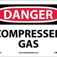 DANGER, COMPRESSED GAS, 7X10, RIGID PLASTIC
