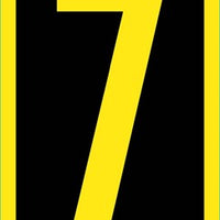 NUMBER, 7, 2.5 HIGH VISIBILITY YELLOW BLACK, PS VINYL