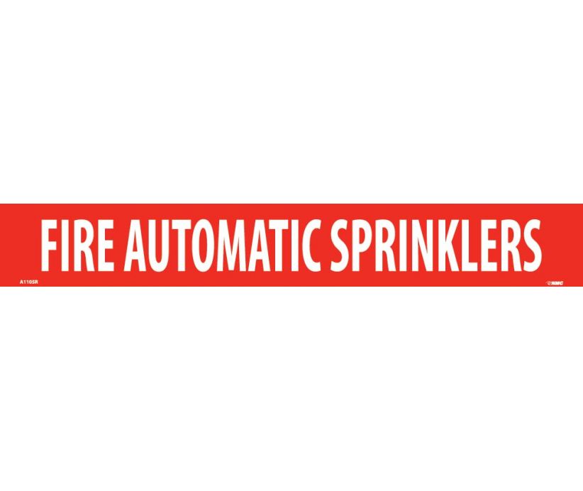 PIPEMARKER, PS VINYL, FIRE AUTOMATIC SPRINKLERS, 2X14  1 1/4