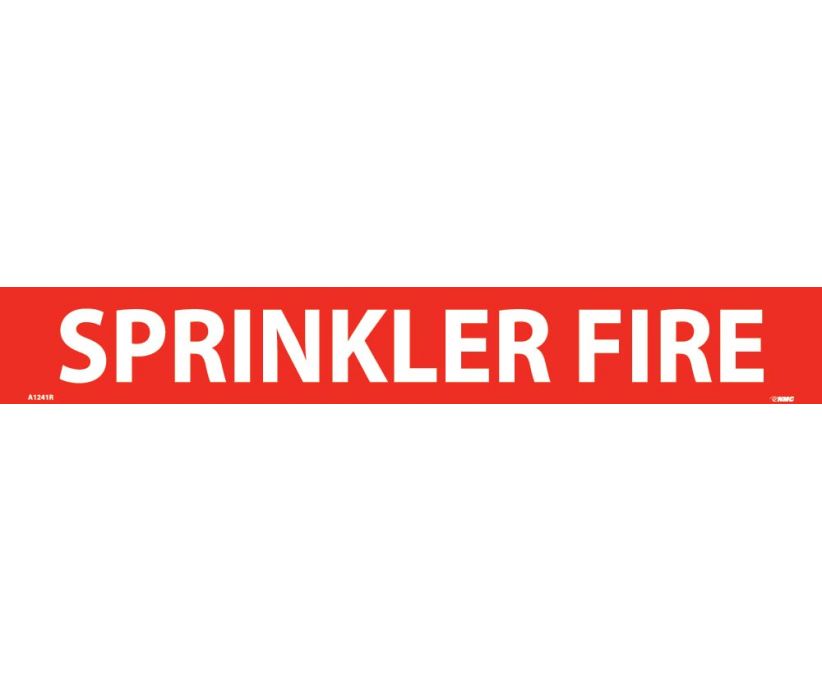 PIPEMARKER, PS VINYL, SPRINKLER FIRE, 2X14  1 1/4