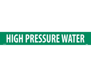 PIPEMARKER, HIGH PRESSURE WATER, 2X14, 1 1/4 LETTER,  PS VINYL