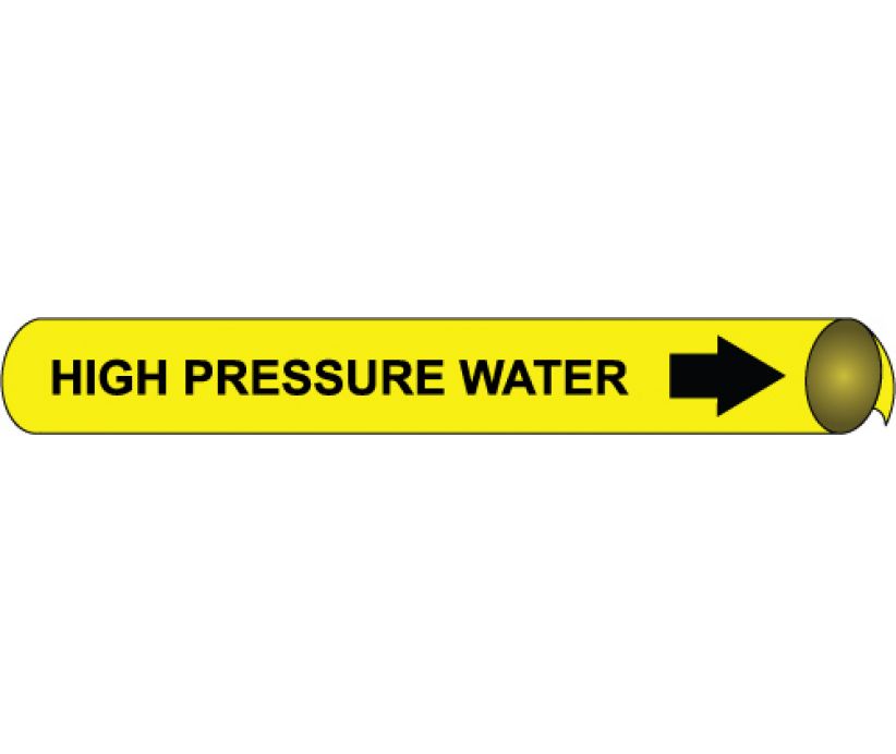 PIPEMARKER PRECOILED, HIGH PRESSURE WATER B//Y, FITS 3/4