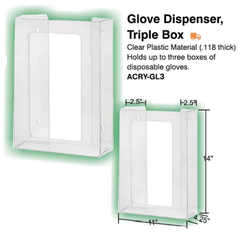 Glove Dispenser Triple Box | ACRY-GL3