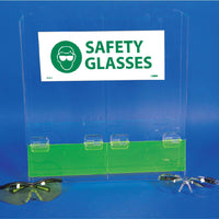 ACRYLIC, SAFETY GLASSES DISPENSER DOUBLE COMPARTMENT, 16h x 15.75w x 4d