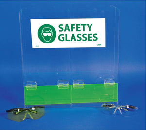 ACRYLIC, SAFETY GLASSES DISPENSER DOUBLE COMPARTMENT, 16h x 15.75w x 4d
