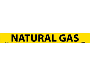 PIPEMARKER, PS VINYL, NATURAL GAS, 1X9  3/4" CAP HEIGHT