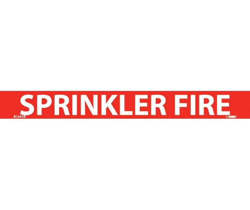PIPEMARKER, PS VINYL, SPRINKLER FIRE, 1X9  3/4