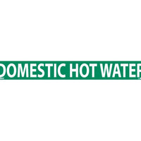 PIPEMARKER, DOMESTIC HOT WATER, 1X9, 3/4 LETTER,  PS VINYL
