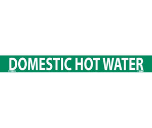 PIPEMARKER, DOMESTIC HOT WATER, 1X9, 3/4 LETTER,  PS VINYL