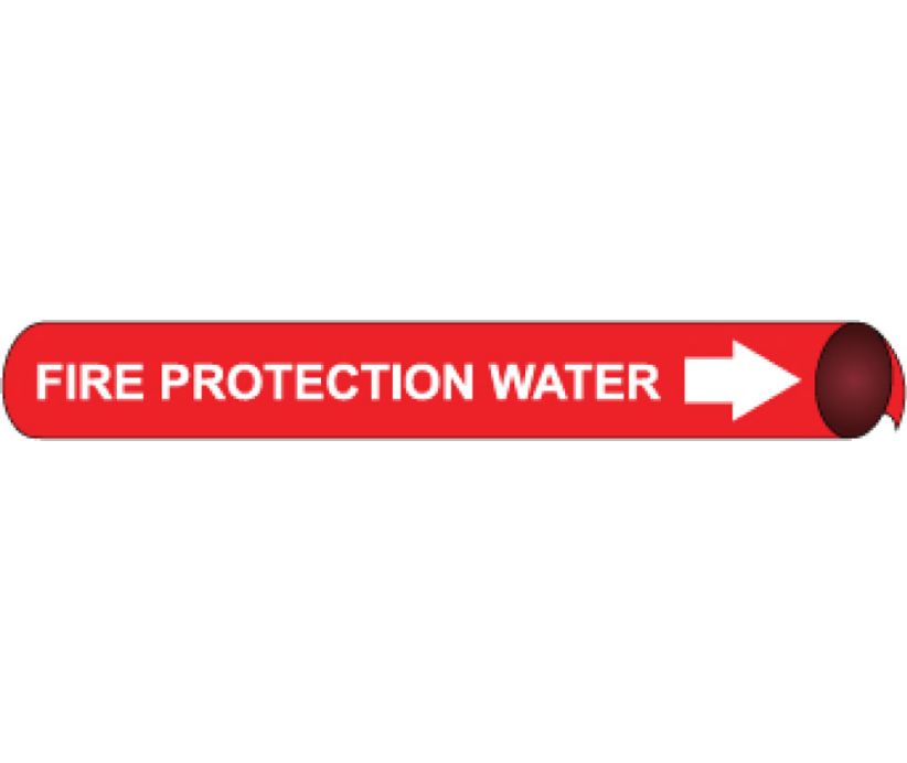 PIPEMARKER PRECOILED, FIRE PROTECTION WATER W/R, FITS 1 1/8