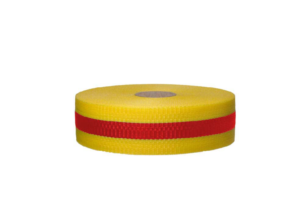 TAPE, WEB BARRIER, MAGENTA/YLW, 2IN X 50YDS