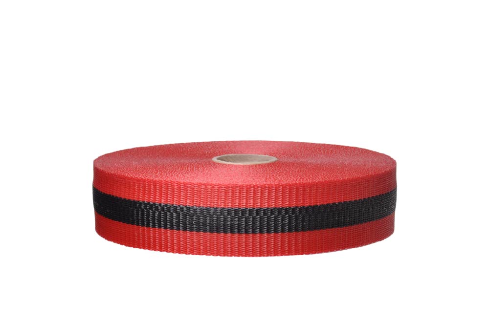 TAPE, WEB BARRIER, RED/BLK, 2IN X 50YDS