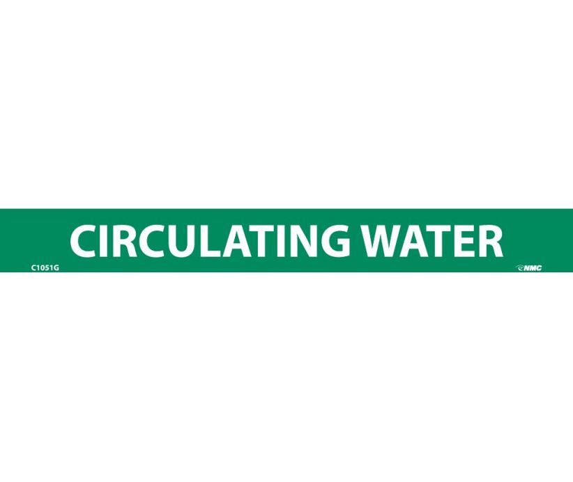 PIPEMARKER, PS VINYL, CIRCULATING WATER, 1X9  1/2