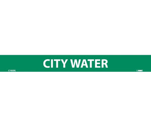 PIPEMARKER, PS VINYL, CITY WATER, 1X9  1/2" CAP HEIGHT