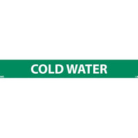 PIPEMARKER, PS VINYL, COLD WATER, 1X9  1/2" CAP HEIGHT