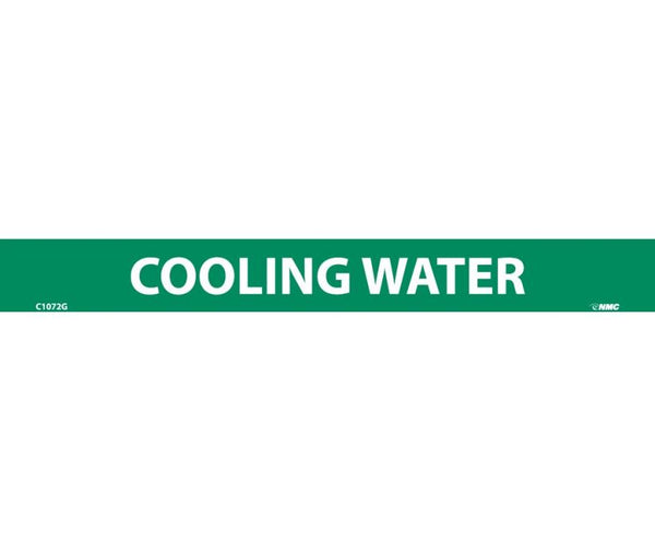 PIPEMARKER, PS VINYL, COOLING WATER, 1/18X7