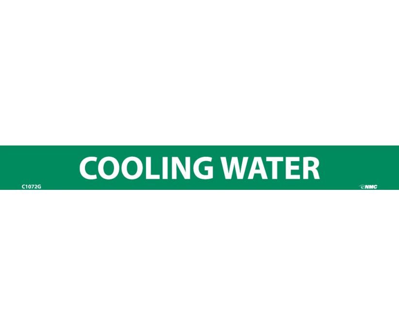 PIPEMARKER, PS VINYL, COOLING WATER, 1/18X7