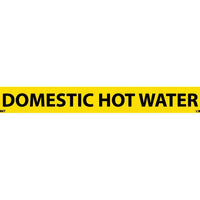 PIPEMARKER, PS VINYL, DOMESTIC HOT WATER, 1X9  1/2" CAP HEIGHT