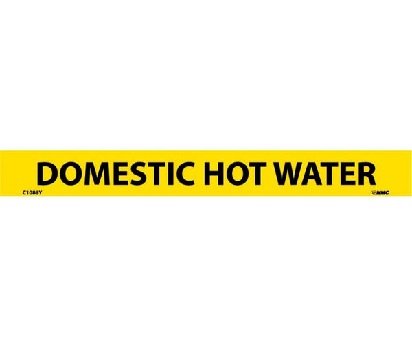 PIPEMARKER, PS VINYL, DOMESTIC HOT WATER, 1X9  1/2