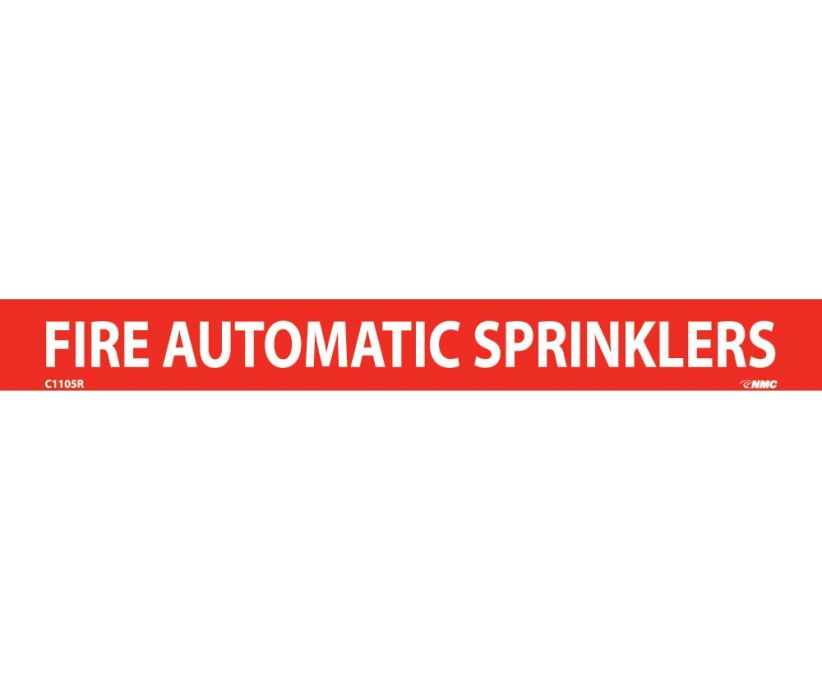PIPEMARKER, PS VINYL, FIRE AUTOMATIC SPRINKLERS, 1X9  1/2
