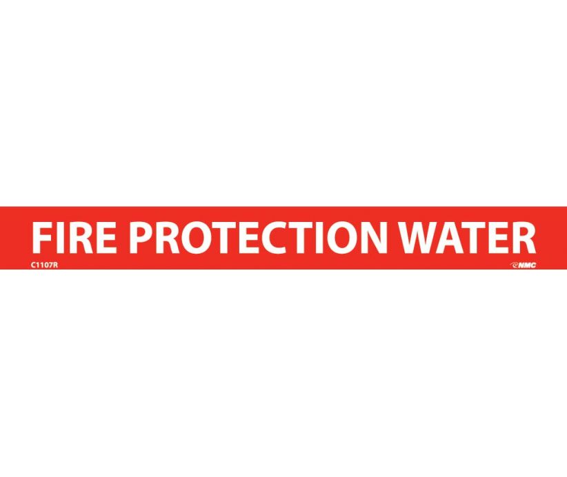 PIPEMARKER, PS VINYL, FIRE PROTECTION WATER, 1X9  1/2