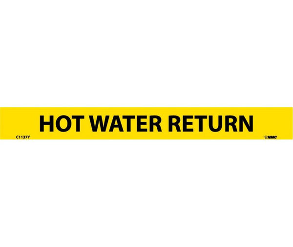 PIPEMARKER, PS VINYL, HOT WATER RETURN, 1X9  1/2