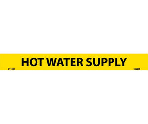 PIPEMARKER, PS VINYL, HOT WATER SUPPLY, 1X9  1/2" CAP HEIGHT